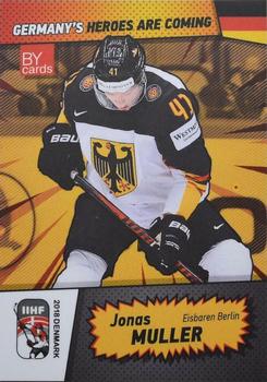 2018 BY Cards IIHF World Championship (Unlicensed) #GER/2018-09 Jonas Muller Front