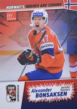 2018 BY Cards IIHF World Championship (Unlicensed) #NOR/2018-08 Alexander Bonsaksen Front