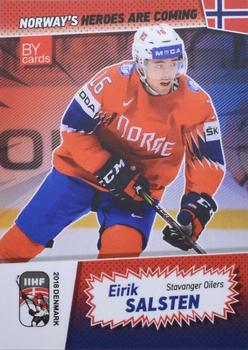 2018 BY Cards IIHF World Championship (Unlicensed) #NOR/2018-12 Eirik Salsten Front