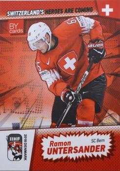 2018 BY Cards IIHF World Championship (Unlicensed) #SUI/2018-09 Ramon Untersander Front