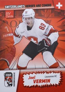 2018 BY Cards IIHF World Championship (Unlicensed) #SUI/2018-23 Joel Vermin Front