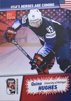 2018 BY Cards IIHF World Championship (Unlicensed) #USA/2018-08 Quinn Hughes Front