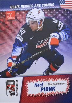 2018 BY Cards IIHF World Championship (Unlicensed) #USA/2018-09 Neal Pionk Front
