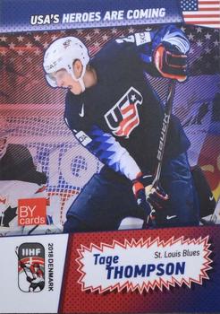2018 BY Cards IIHF World Championship (Unlicensed) #USA/2018-21 Tage Thompson Front