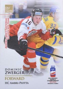 2019 BY Cards IIHF World Championship #AUT/2019-17 Dominic Zwerger Front