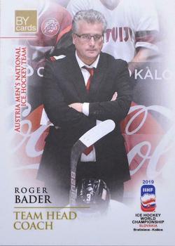 2019 BY Cards IIHF World Championship #AUT/2019-26 Roger Bader Front