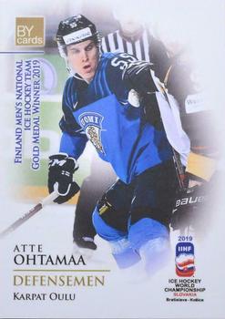 2019 BY Cards IIHF World Championship #FIN/2019-09 Atte Ohtamaa Front