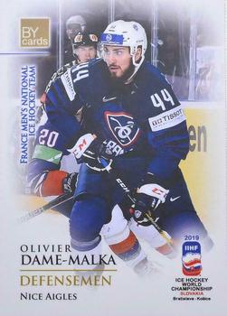 2019 BY Cards IIHF World Championship #FRA/2019-08 Olivier Dame-Malka Front