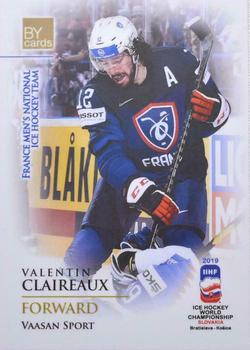 2019 BY Cards IIHF World Championship #FRA/2019-13 Valentin Claireaux Front