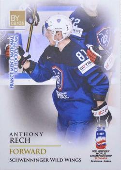 2019 BY Cards IIHF World Championship #FRA/2019-23 Anthony Rech Front