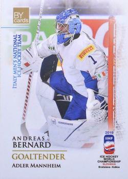 2019 BY Cards IIHF World Championship #ITA/2019-01 Andreas Bernard Front
