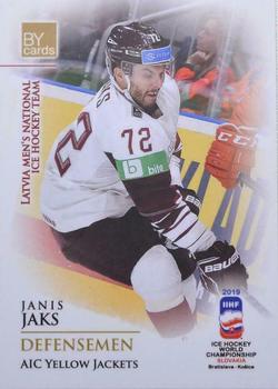 2019 BY Cards IIHF World Championship #LAT/2019-10 Janis Jaks Front