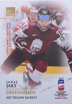 2019 BY Cards IIHF World Championship #LAT/2019-33 Janis Jaks Front