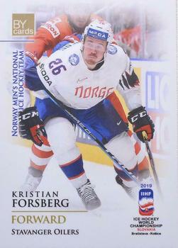 2019 BY Cards IIHF World Championship #NOR/2019-17 Kristian Forsberg Front