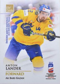 2019 BY Cards IIHF World Championship #SWE/2019-19 Anton Lander Front