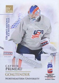 2019 BY Cards IIHF World Championship #USA/2019-01 Cayden Primeau Front