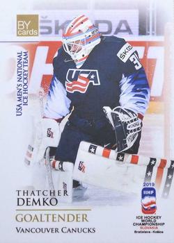 2019 BY Cards IIHF World Championship #USA/2019-02 Thatcher Demko Front