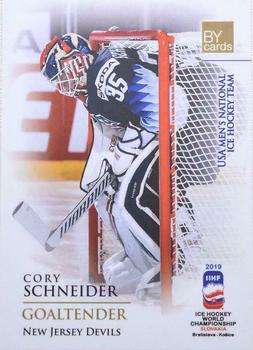 2019 BY Cards IIHF World Championship #USA/2019-03 Cory Schneider Front