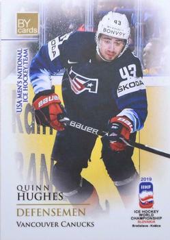 2019 BY Cards IIHF World Championship #USA/2019-08 Quinn Hughes Front