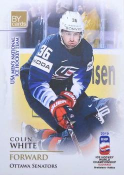 2019 BY Cards IIHF World Championship #USA/2019-22 Colin White Front