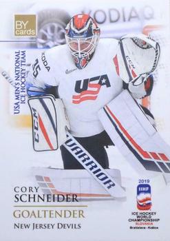 2019 BY Cards IIHF World Championship #USA/2019-27 Cory Schneider Front
