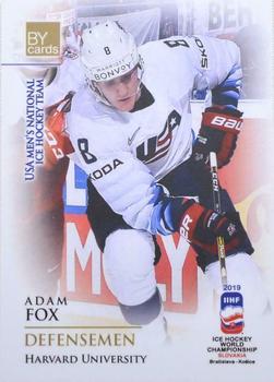 2019 BY Cards IIHF World Championship #USA/2019-28 Adam Fox Front
