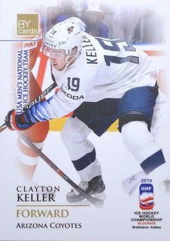 2019 BY Cards IIHF World Championship #USA/2019-40 Clayton Keller Front