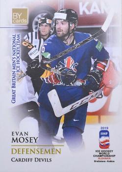 2019 BY Cards IIHF World Championship #GBR/2019-08 Evan Mosey Front