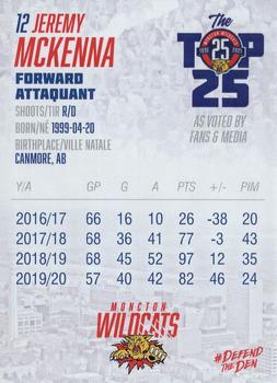2021-22 Moncton Wildcats (QMJHL) Top-25 All-Time #9 Jeremy McKenna Back