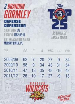 2021-22 Moncton Wildcats (QMJHL) Top-25 All-Time #16 Brandon Gormley Back