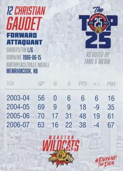 2021-22 Moncton Wildcats (QMJHL) Top-25 All-Time #17 Christian Gaudet Back