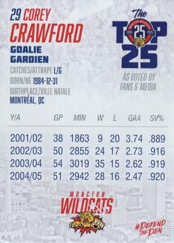 2021-22 Moncton Wildcats (QMJHL) Top-25 All-Time #20 Corey Crawford Back