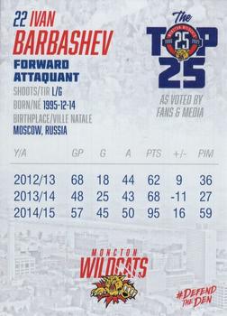 2021-22 Moncton Wildcats (QMJHL) Top-25 All-Time #24 Ivan Barbashev Back