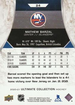 2020-21 Upper Deck Ultimate Collection - Gold #24 Mathew Barzal Back