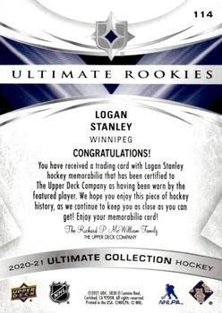 2020-21 Upper Deck Ultimate Collection - Ultimate Rookies Jersey #114 Logan Stanley Back