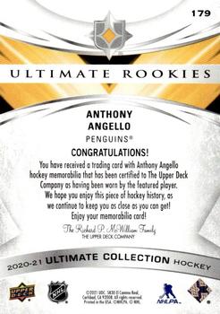 2020-21 Upper Deck Ultimate Collection - Ultimate Rookies Jersey #179 Anthony Angello Back