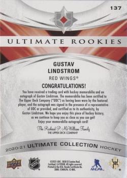 2020-21 Upper Deck Ultimate Collection - Ultimate Rookies Autographed Patch #137 Gustav Lindstrom Back
