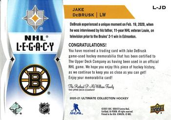 2020-21 Upper Deck Ultimate Collection - NHL Legacy #L-JD Jake DeBrusk Back