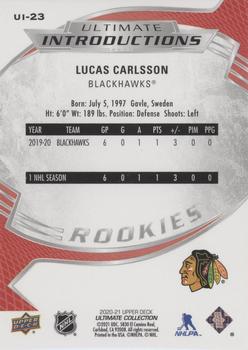 2020-21 Upper Deck Ultimate Collection - Ultimate Introductions #UI-23 Lucas Carlsson Back