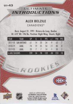 2020-21 Upper Deck Ultimate Collection - Ultimate Introductions #UI-43 Alex Belzile Back