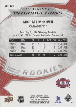 2020-21 Upper Deck Ultimate Collection - Ultimate Introductions #UI-57 Michael McNiven Back