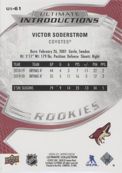 2020-21 Upper Deck Ultimate Collection - Ultimate Introductions #UI-61 Victor Soderstrom Back