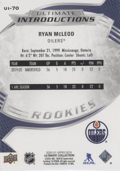 2020-21 Upper Deck Ultimate Collection - Ultimate Introductions #UI-70 Ryan McLeod Back