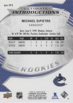 2020-21 Upper Deck Ultimate Collection - Ultimate Introductions #UI-71 Michael DiPietro Back
