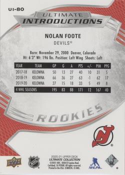 2020-21 Upper Deck Ultimate Collection - Ultimate Introductions #UI-80 Nolan Foote Back