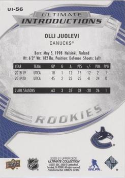 2020-21 Upper Deck Ultimate Collection - Ultimate Introductions Onyx Black #UI-56 Olli Juolevi Back