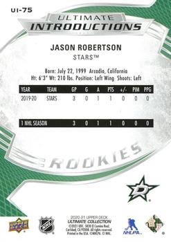 2020-21 Upper Deck Ultimate Collection - Ultimate Introductions Onyx Black #UI-75 Jason Robertson Back