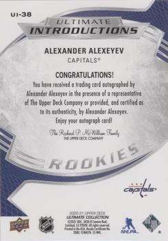 2020-21 Upper Deck Ultimate Collection - Ultimate Introductions Autographs #UI-38 Alexander Alexeyev Back
