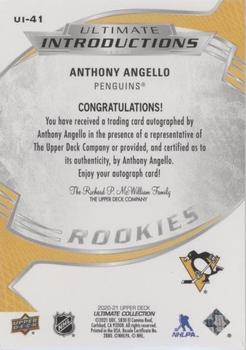 2020-21 Upper Deck Ultimate Collection - Ultimate Introductions Autographs #UI-41 Anthony Angello Back