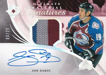 2020-21 Upper Deck Ultimate Collection - Ultimate Material Signatures #UMS-JS Joe Sakic Front